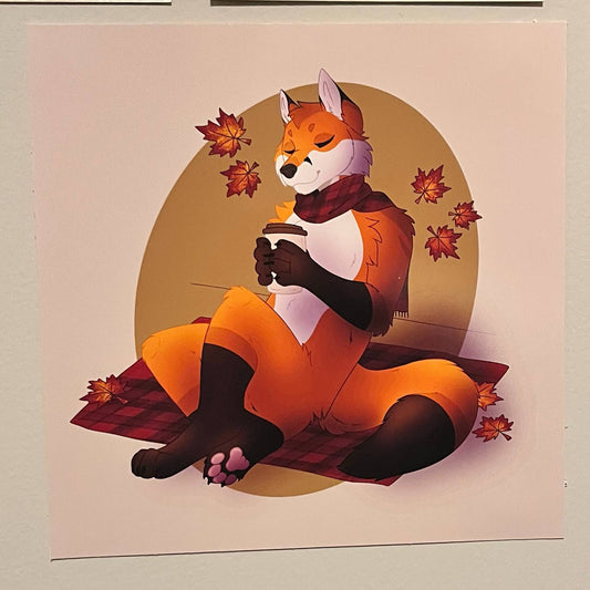 Autumn Fox Print (8x8)