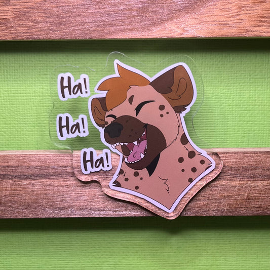 Laughing Hyena Acrylic Pin