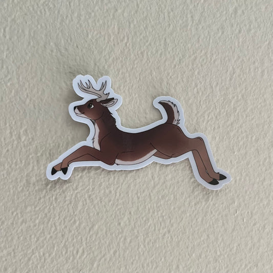 Jumping Deer Sticker
