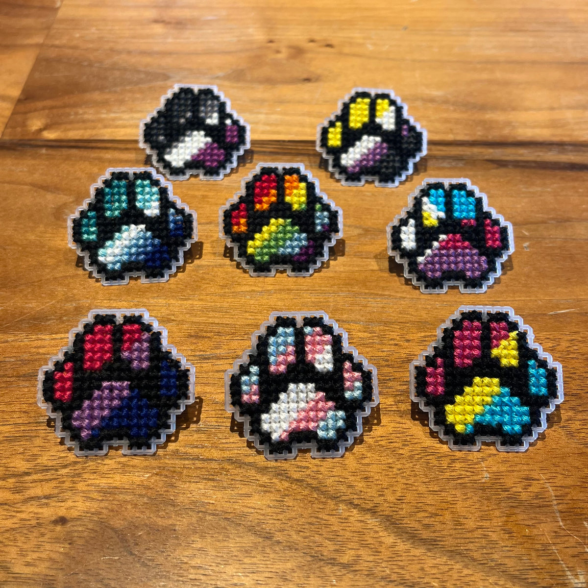 Cross Stitch Pride Paw Pins