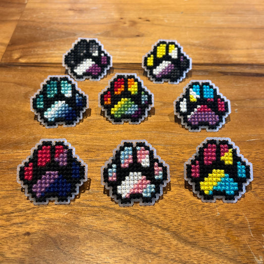 Cross Stitch Pride Paw Pins