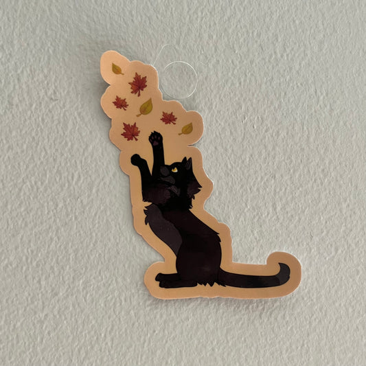 Autumn Black Cat Sticker