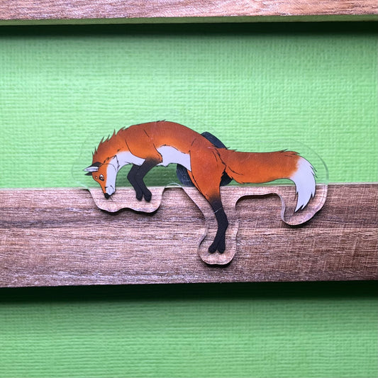Jumping Fox Acrylic Pin
