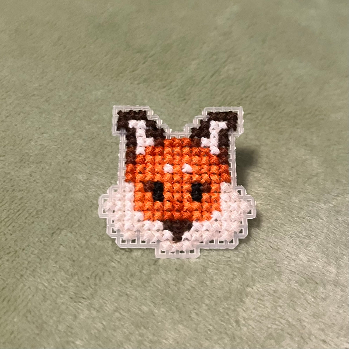 Cross Stitch Fox Pin
