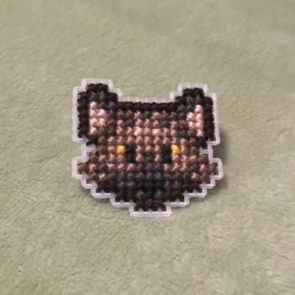 Cross Stitch Hyena Pin