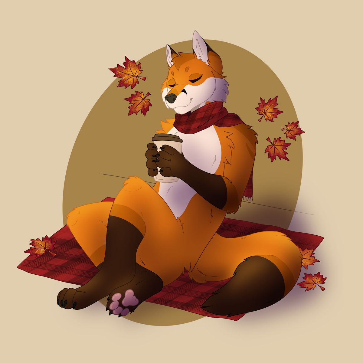 Autumn Fox Print (8x8)